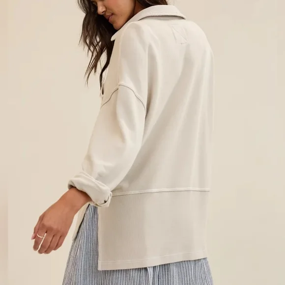 Aerie Chorewear Popover Sweatshirt In Stone Harbor Size XL - Picture 2 of 8